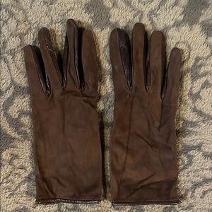 Via Spiga Rich Brown Leather Gloves